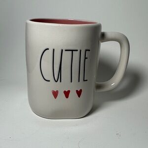 Rae Dunn Cream and Red 'Cutie' Mug
